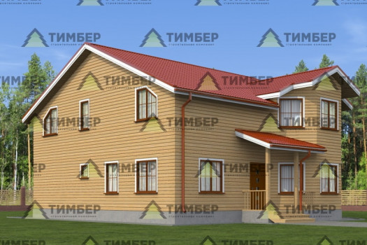 Полутораэтажный дом из бруса 11х13
