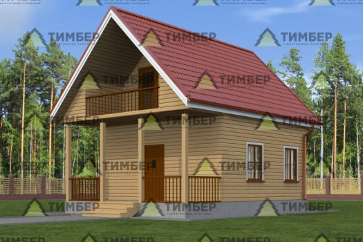 Дом из бруса 6х6 с балконом