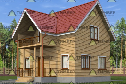 Дом из бруса 6х9 с балконом