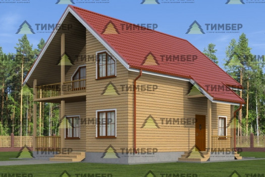 Дачный дом с балконом и террасой