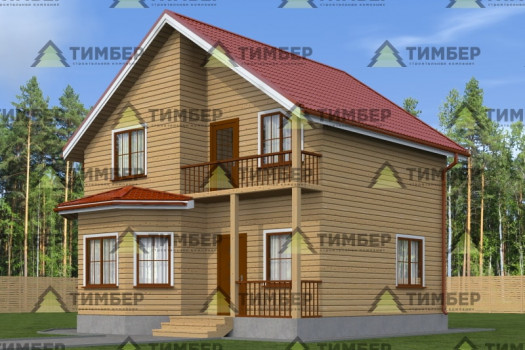 Дом из бруса 8х8 в два этажа