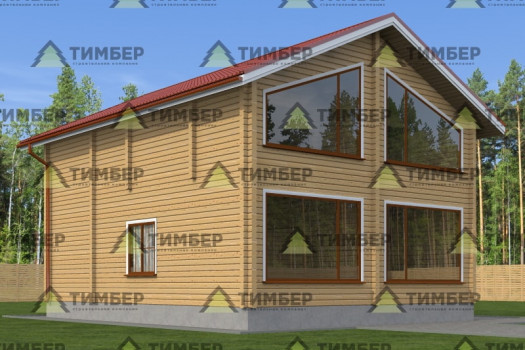 Полутораэтажный дом из бруса 8х10