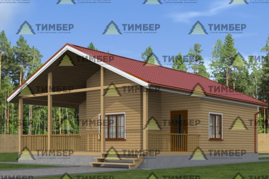 Дом из бруса 9х9 с террасой