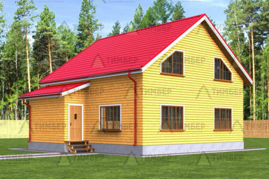 Проект дома из бруса 9х9 в полтора этажа