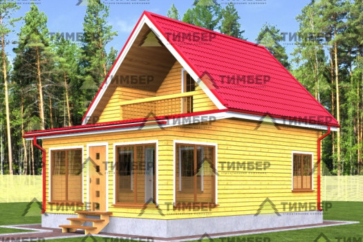 Дом из бруса 6х8 с балконом