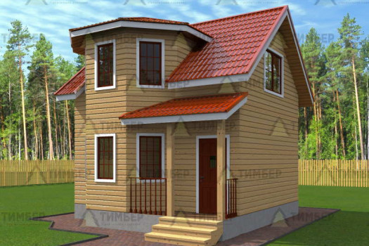 Полутораэтажный дом из бруса 5х6