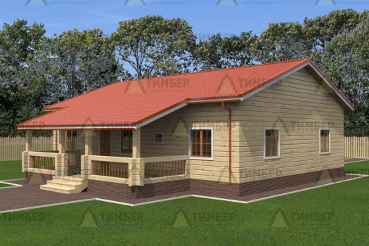 Дом из бруса 10х13 с террасой