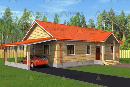 Одноэтажный дом из бруса 11х13