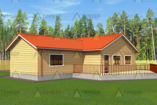 Одноэтажный дом из бруса 9х14