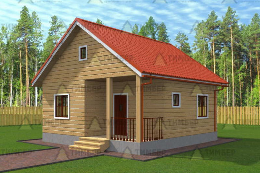 Одноэтажный дом из бруса 7х7