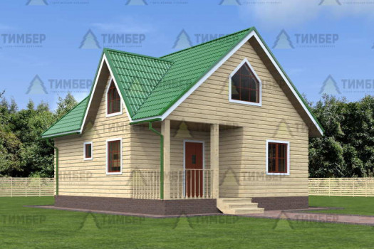 Дом из бруса 7х8 с мансардой