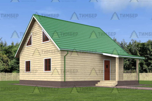 Проект небольшого дома из бруса с мансардой