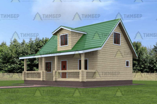 Дом из бруса 8х9 с мансардой