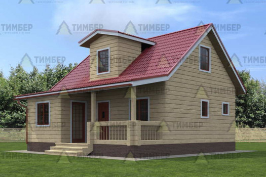 Проект дома с верандой под одной крышей