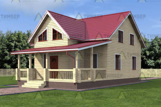 Дом из бруса 9х12 с террасой