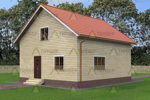Полутораэтажный дом из бруса 8х9