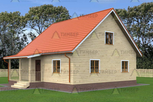 Дом из бруса 9х9 с мансардой