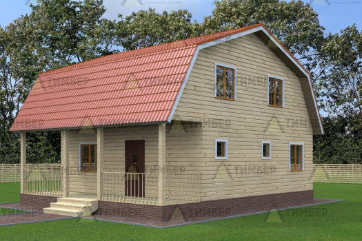 Проект дома из бруса 8х8 с котельной