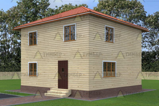 Двухэтажный дом из бруса 8х8