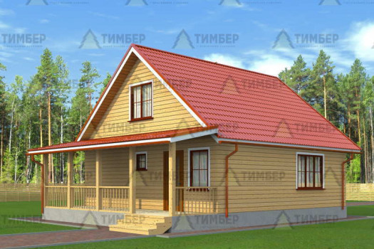 Дачный дом из бруса с мансардой