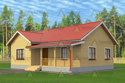 Дом из бруса 8х11 с террасой