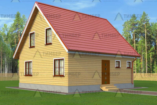 Дом из бруса 8х8 с мансардой