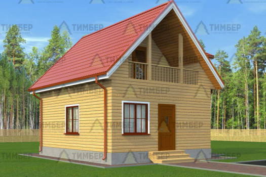 Дом из бруса 6х7 с мансардой
