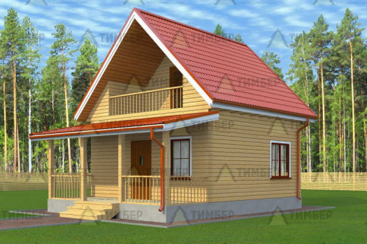 Дом из бруса 6х6 с террасой