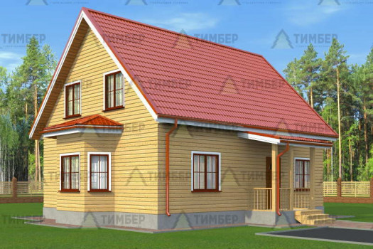 Дачный дом с эркером и мансардой