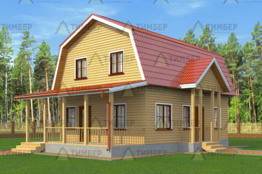 Дом из бруса 7х9 с террасой