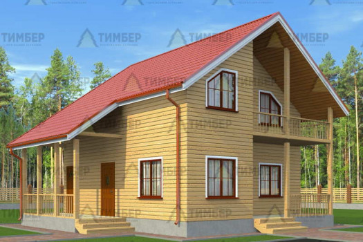 Проект дома из бруса 8х9 с котельной