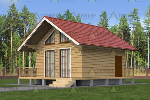 Одноэтажный дом из бруса 6х6