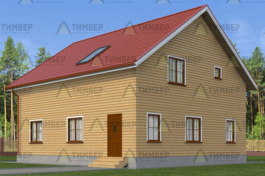 Полутораэтажный дом из бруса 10х11