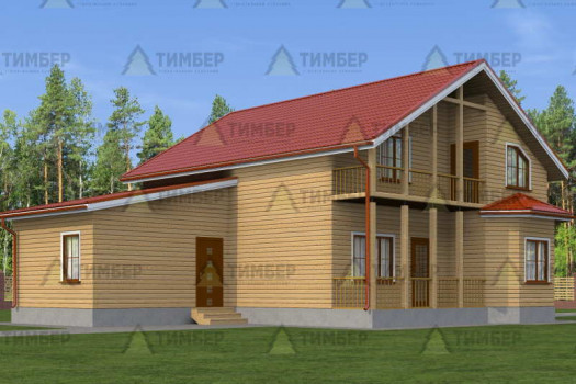 Полутораэтажный дом из бруса 10х14