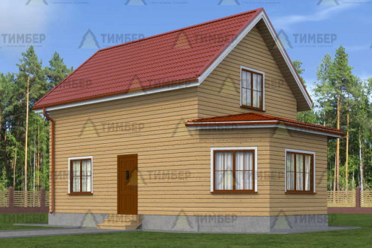 Полутораэтажный дом из бруса 6х10