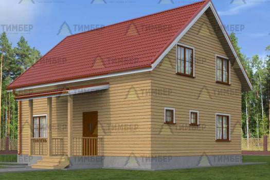 Дачный дом из бруса с душем и туалетом