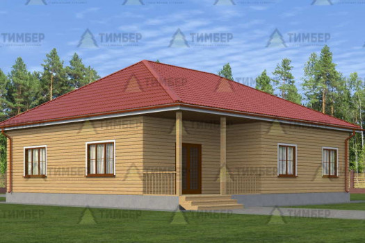Одноэтажный дом из бруса 12х12