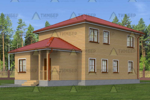 Двухэтажный дом из бруса 7х13