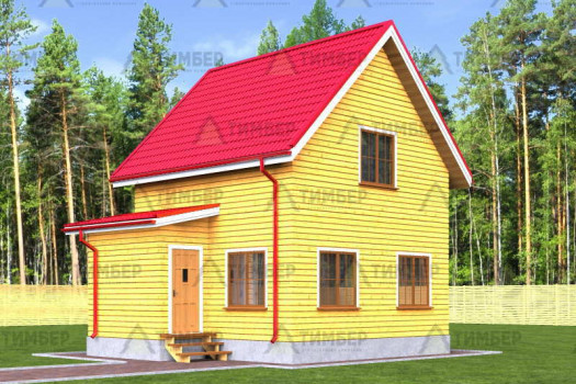 Дом из бруса 6х6  полутораэтажный