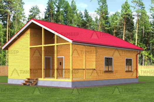 Проект одноэтажного дома 9 на 11 из бруса