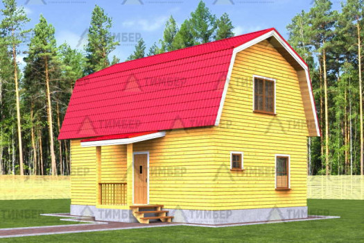 Дом из бруса 6х9 с ломаной крышей