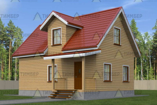 Деревянный дом 6х9 с мансардой