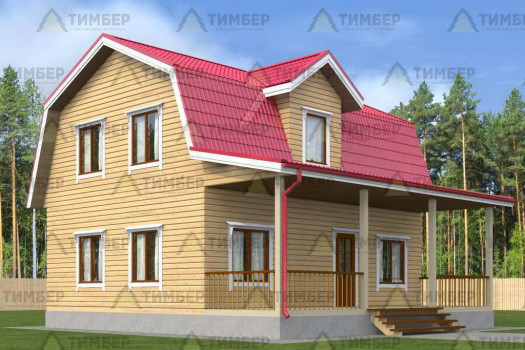 Проект дома из бруса 9 на 9,5