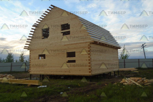 Сборка дачного дома из бруса