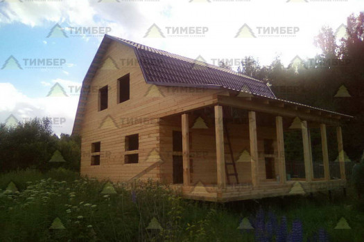 Дом из бруса 6х6 с террасой 2х6